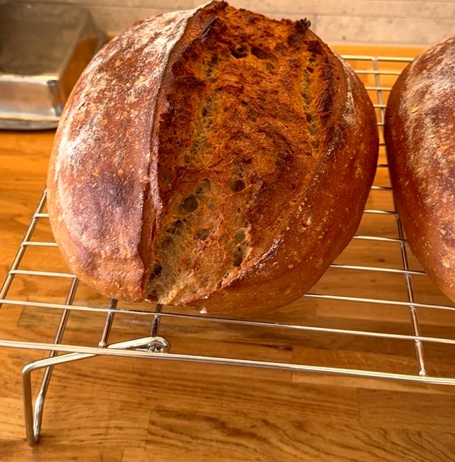 Sourdough loaf cooling